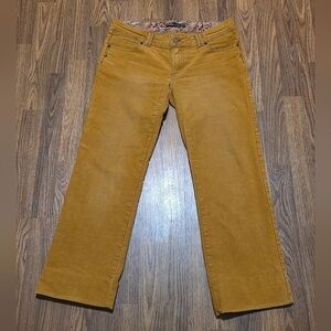 prAna Cadbury Organic Cotton Straight Leg Pants Women’s Size 10 Mustard Brown